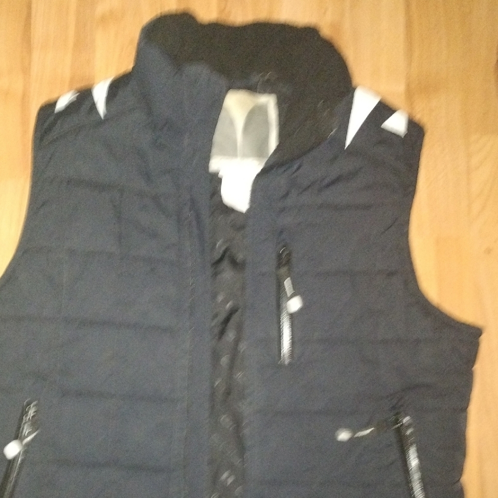 Black Quilted Vest with Zipper Pockets By Couloir